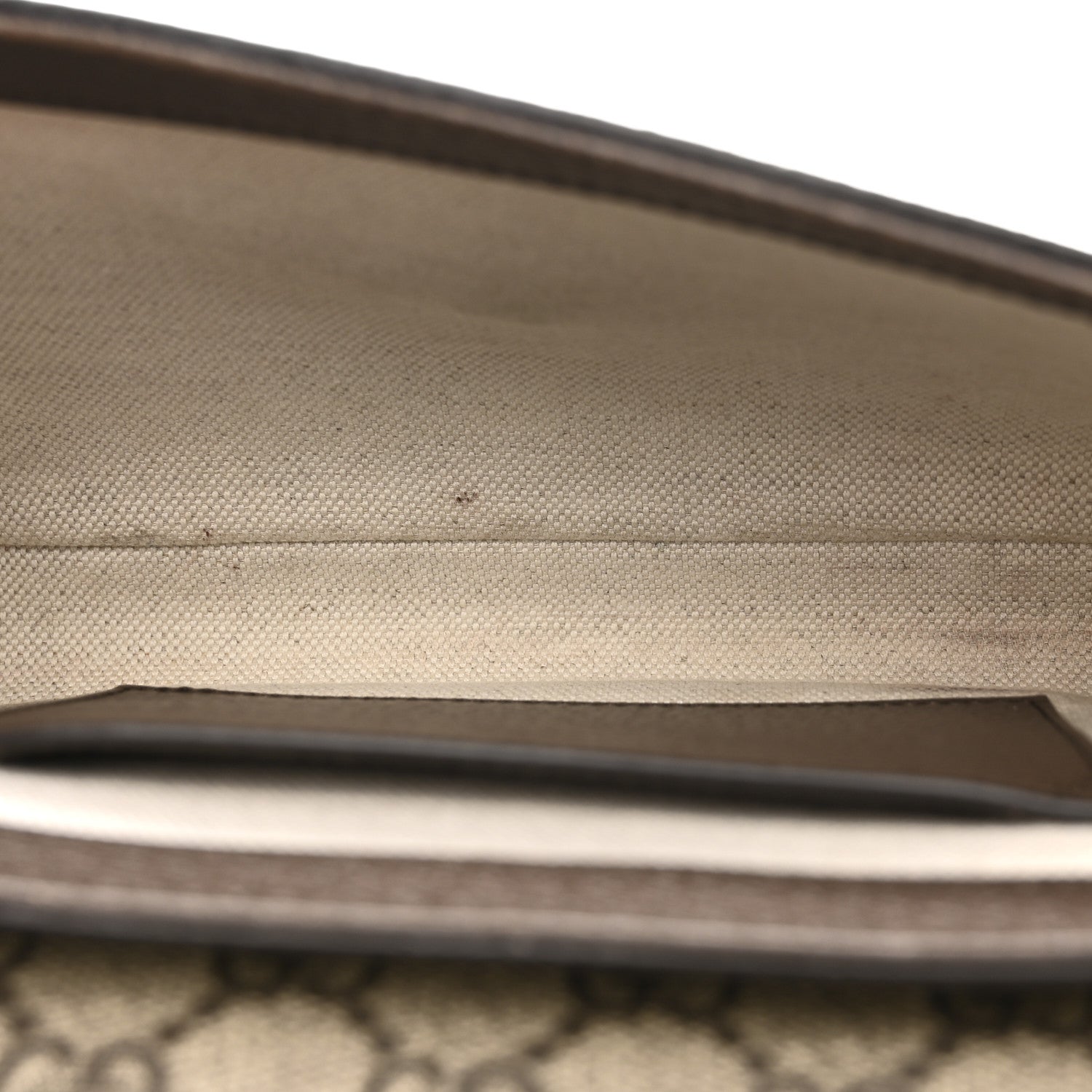 Gucci GG Supreme Monogram Textured Dollar Calfskin Web Mini Ophidia Envelope Shoulder Bag Beige Ebony New Acero 6 of 11