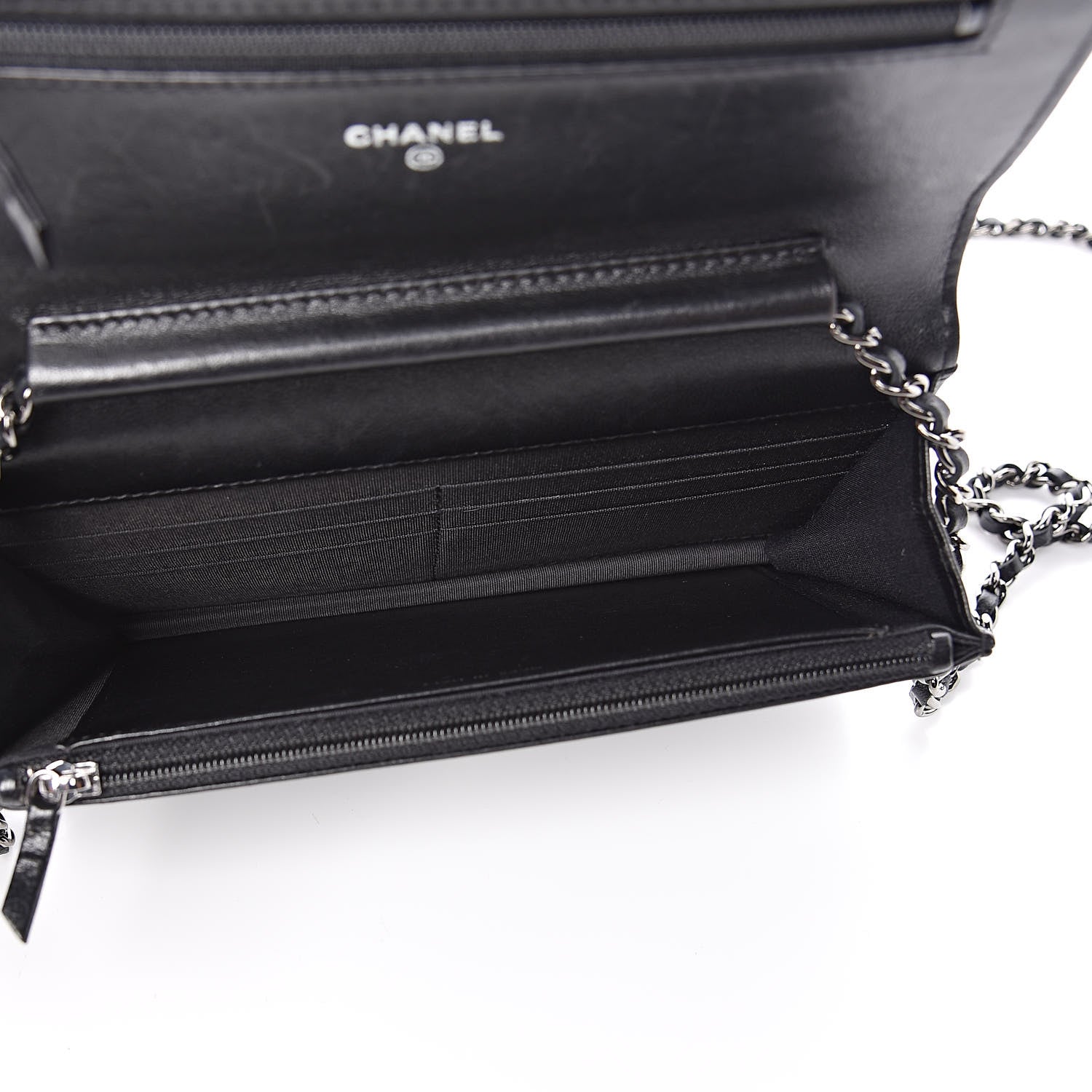 Chanel Lambskin Quilted Boy Wallet On Chain WOC Black 5 of 13