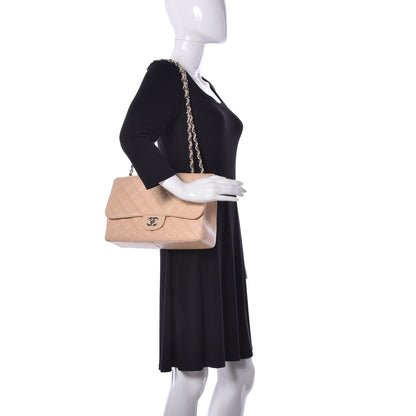 Chanel Caviar Quilted Jumbo Single Flap Beige Clair 3 of 13
