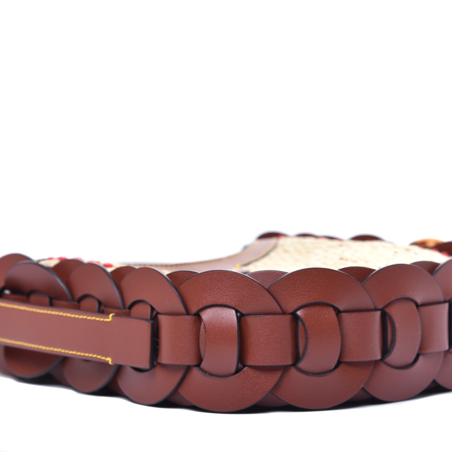 Chloe Calfskin Raffia Embroidered Small Darryl Crossbody Brown 8 of 9