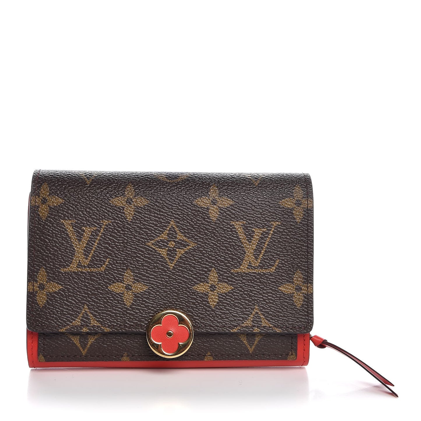 Monogram Flore Compact Wallet Coquelicot