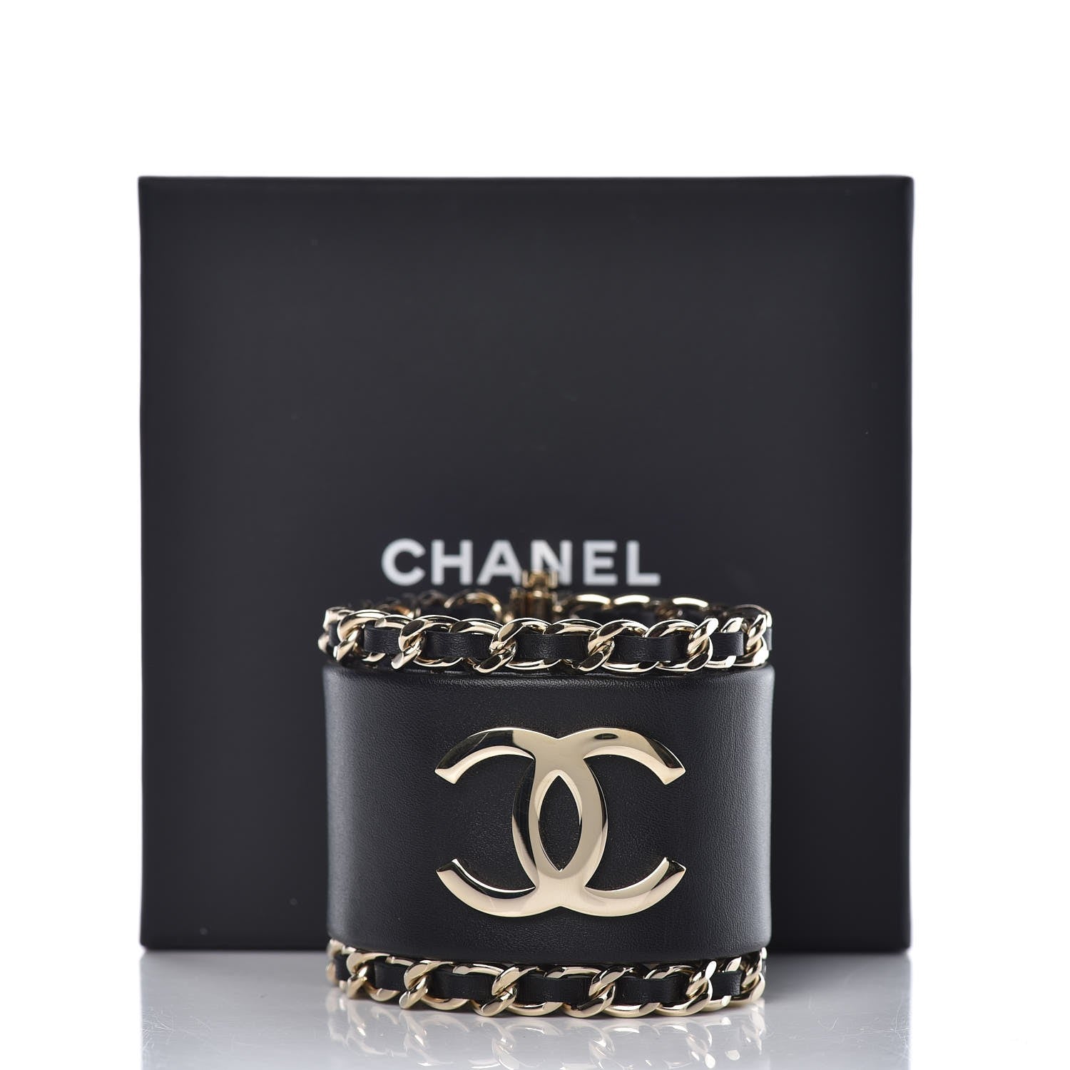 Chanel Calfskin CC Chain Bracelet M Black 6 of 6