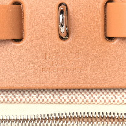 Hermes Vache Hunter Toile H Brides de Gala Herbag Zip Retourne 31 PM Natural 7 of 9
