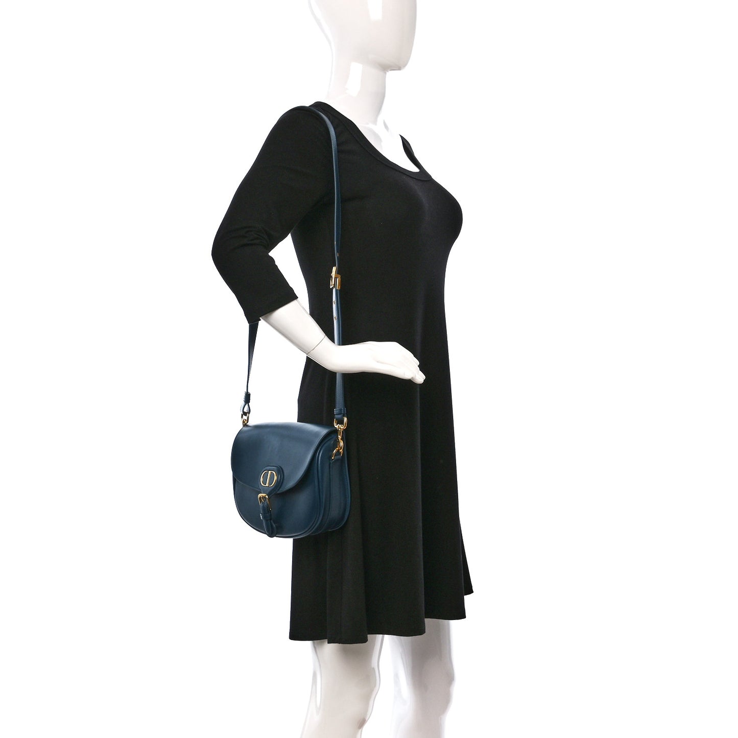 Box Calfskin Medium Bobby Flap Blue