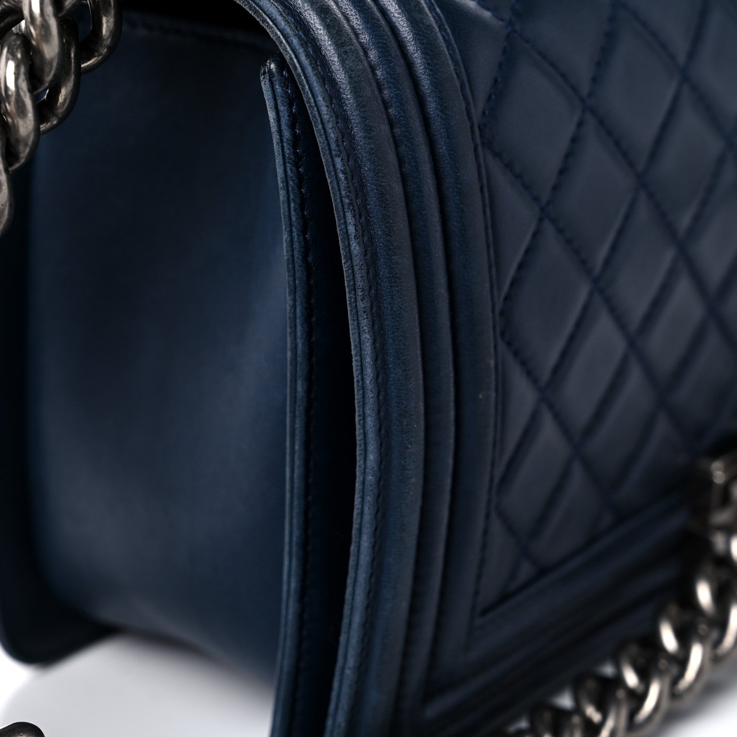 Chanel Lambskin Quilted Medium Boy Flap Dark Navy 19 of 25