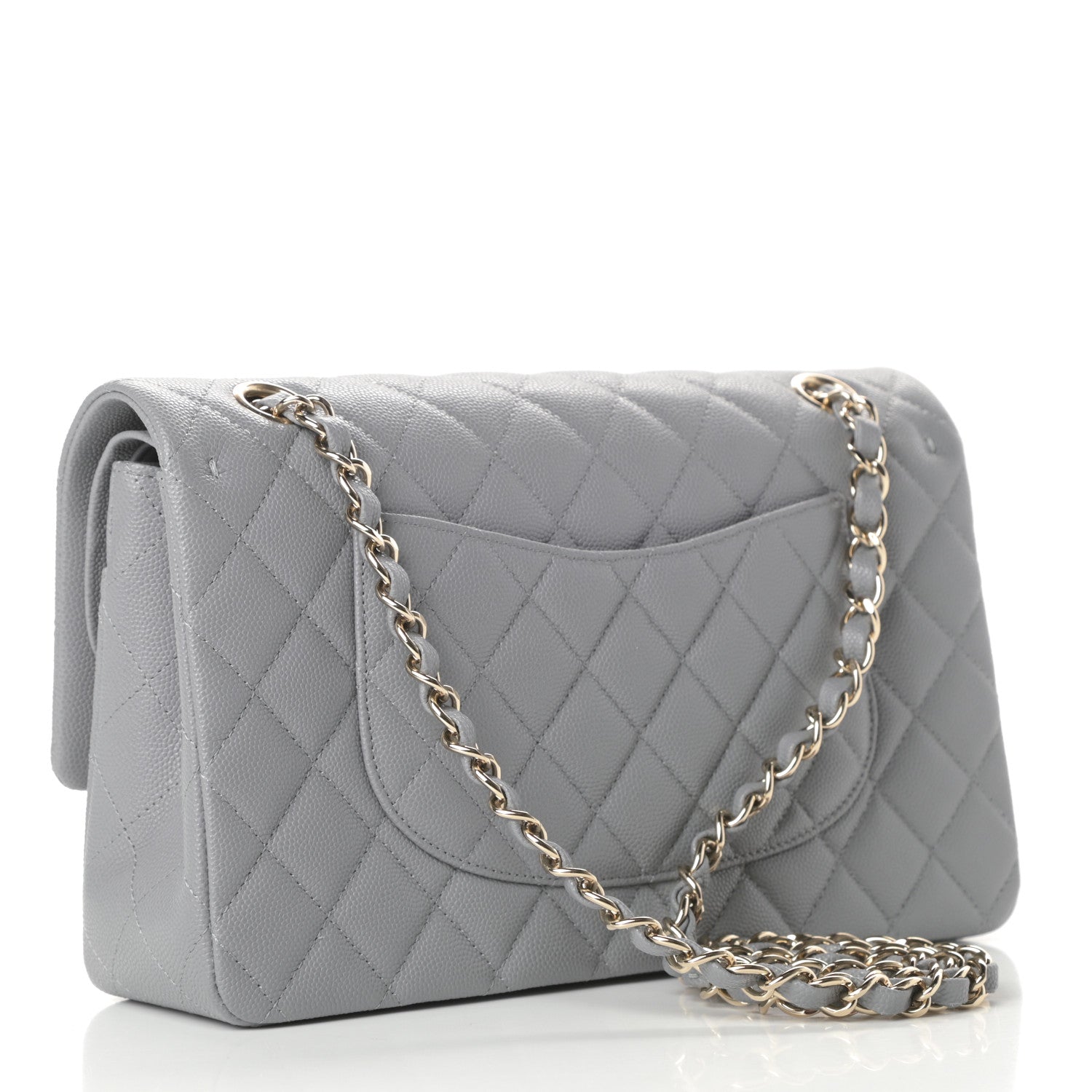 Chanel Caviar Quilted Medium Double Flap Grey 3 of 11