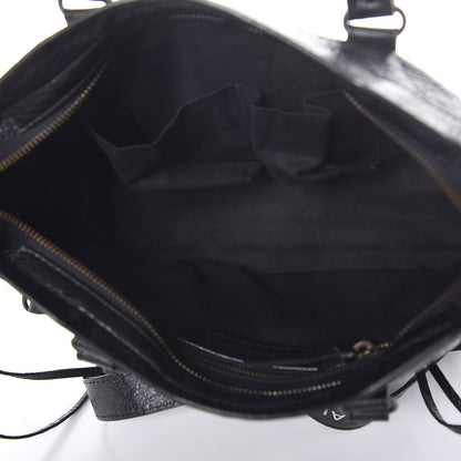 Balenciaga Agneau Classic Hardware S City Logo Strap Black White 6 of 8