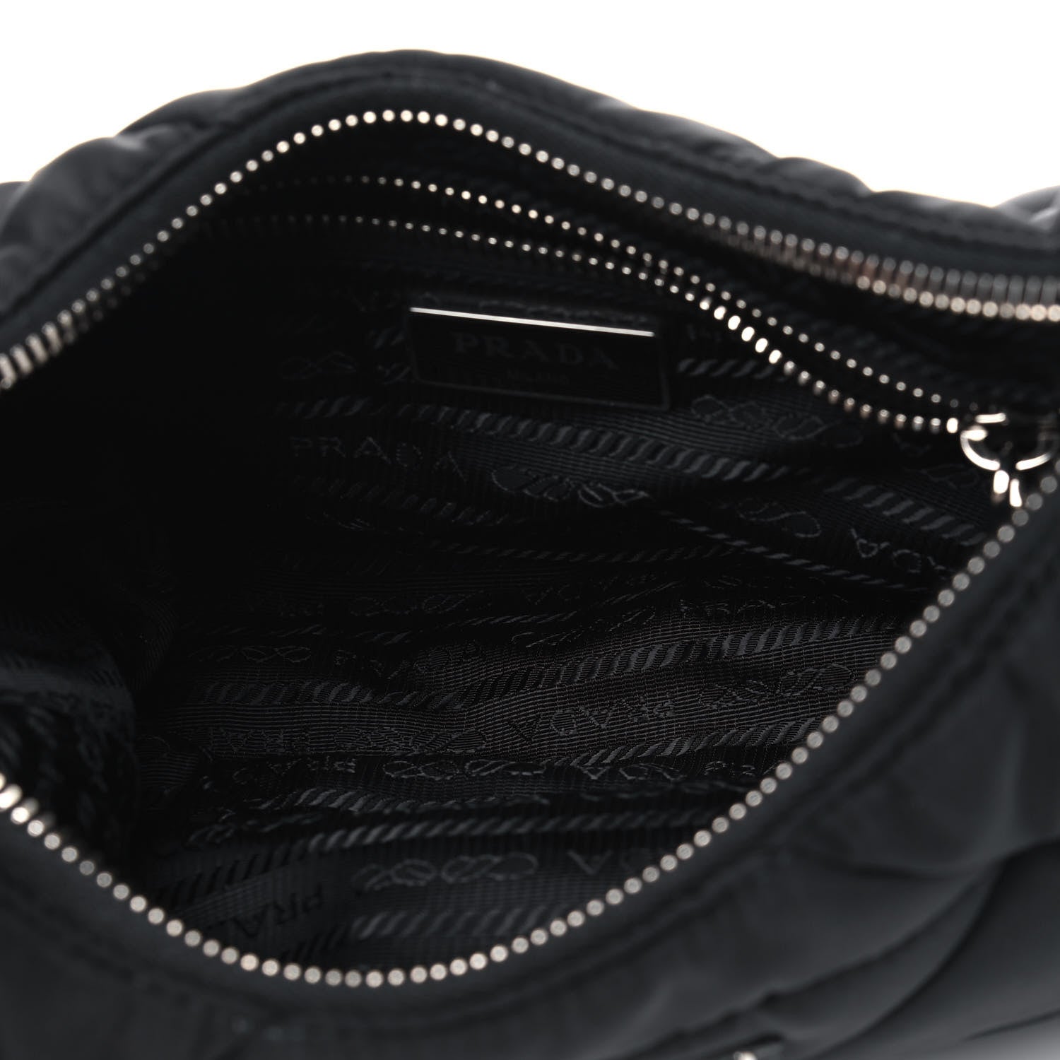 Prada Nylon Quilted Patchwork Re-Edition Hobo Bag Black 5 of 5