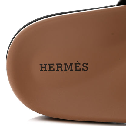 Hermes Suede Goatskin Womens Chypre Sandals 40 Rose Perle Black 7 of 9