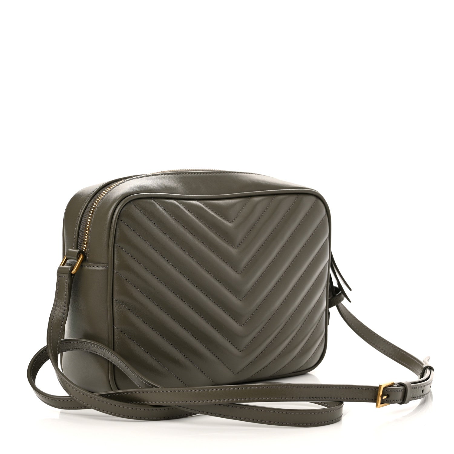 Saint Laurent Calfskin Matelasse Monogram Lou Camera Bag Military Olive 2 of 9