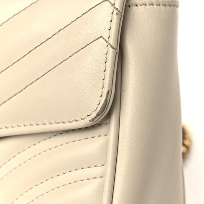 Gucci Calfskin Matelasse Small GG Marmont Shoulder Bag White 11 of 13