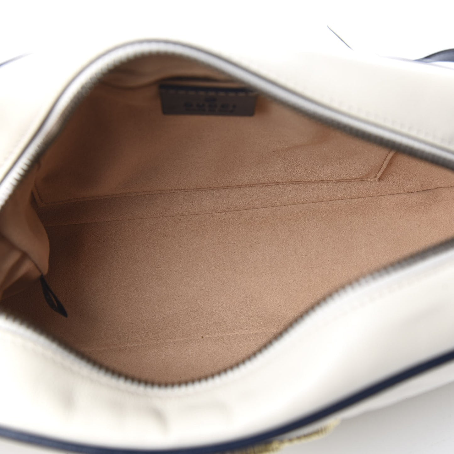 Vintage Effect Calfskin Matelasse Diagonal Small Torchon GG Marmont Chain Shoulder Bag Mystic White Blue Agata