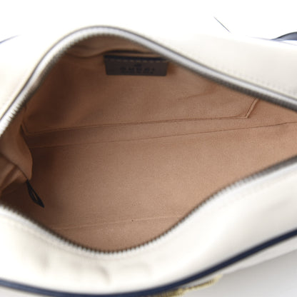 Gucci Vintage Effect Calfskin Matelasse Diagonal Small Torchon GG Marmont Chain Shoulder Bag Mystic White Blue Agata 5 of 10