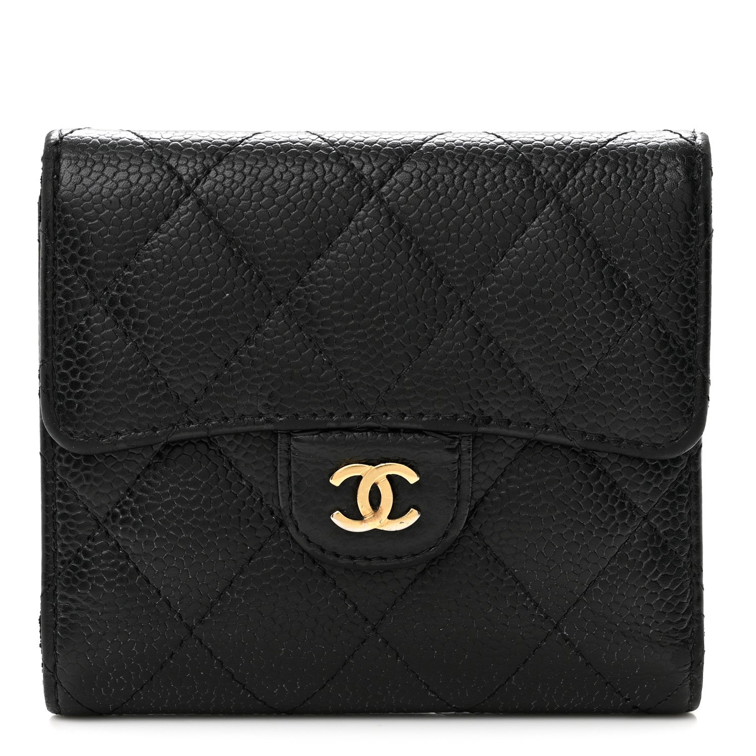 Chanel Caviar Quilted Compact Flap Wallet  Black 1 of 9