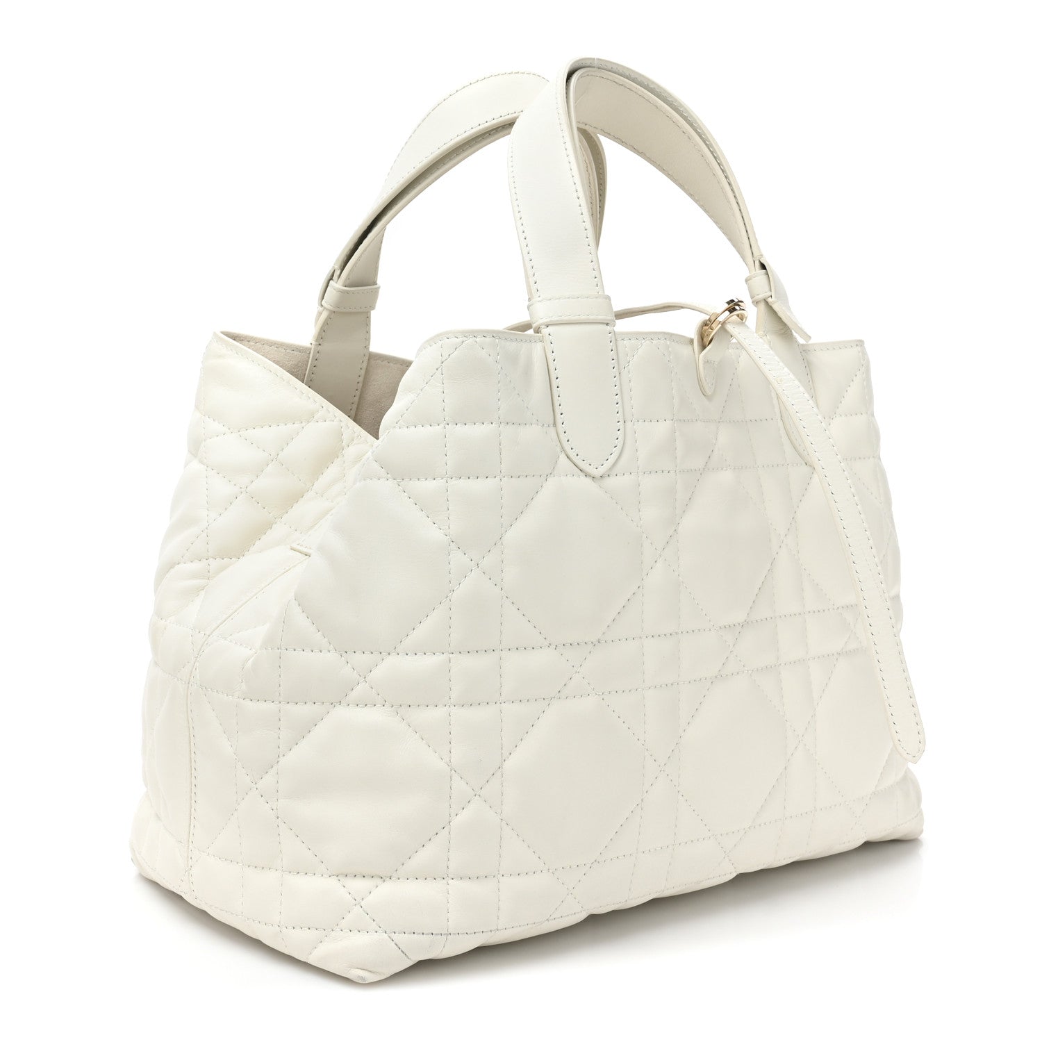 Christian Dior Calfskin Macrocannage Medium Toujours White White 4 of 14