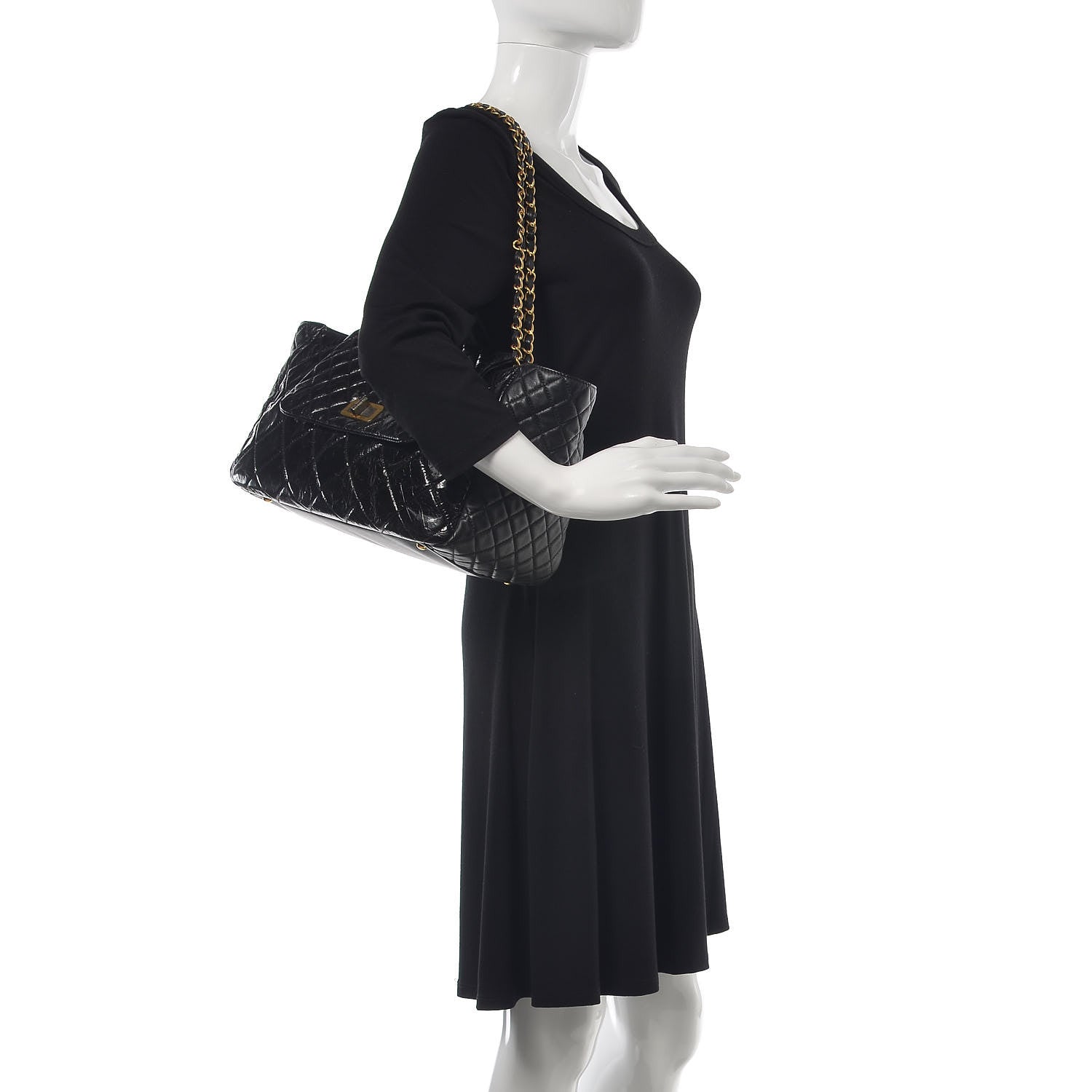 Chanel Glazed Crinkled Lambskin Large East West Flap Black 2 of 10