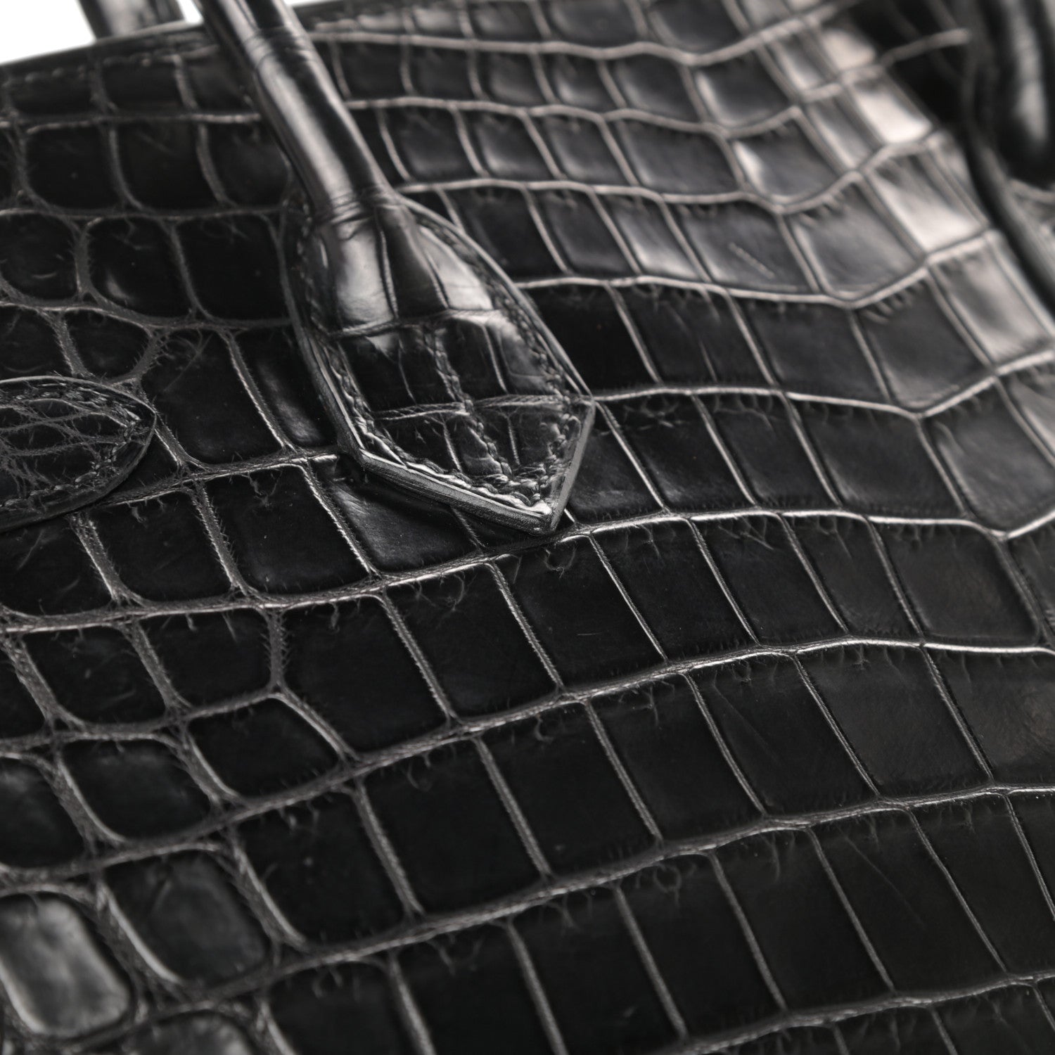 Hermes Matte Niloticus Crocodile Birkin 30 Black 42 of 43