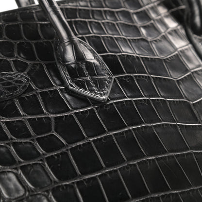 Hermes Matte Niloticus Crocodile Birkin 30 Black 42 of 43