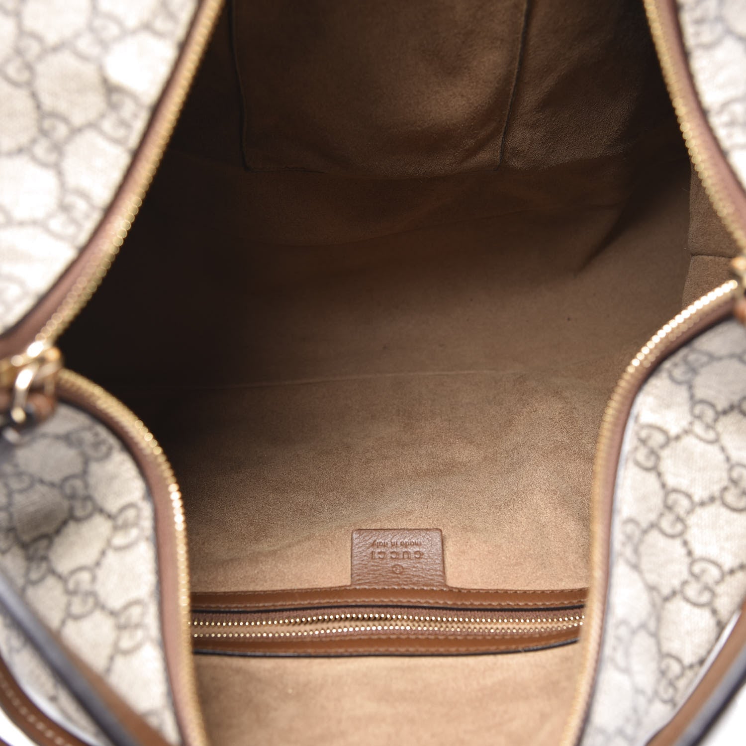 Gucci GG Supreme Monogram Large Linea A Hobo Light Brown 4 of 10