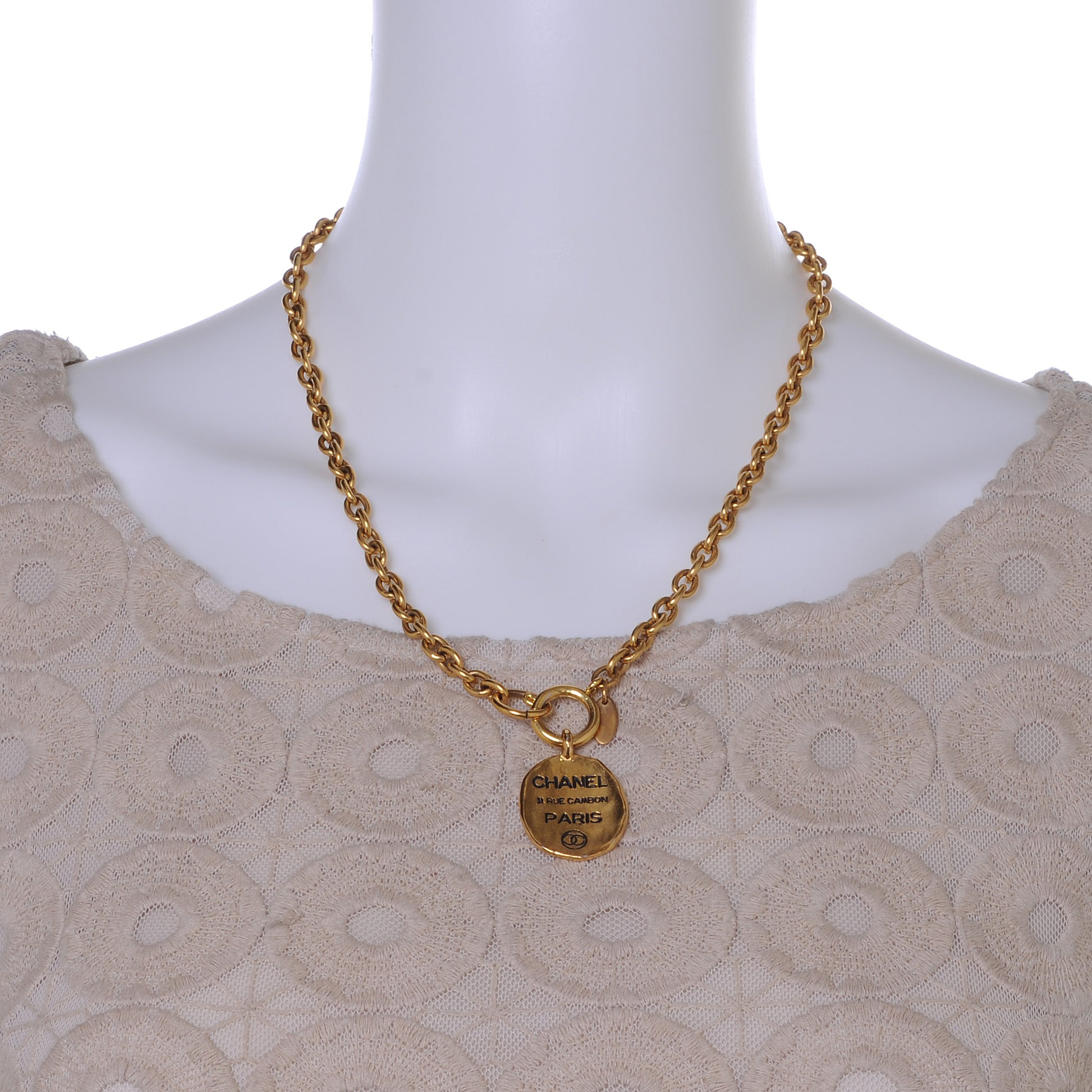 Chanel 31 Rue Cambon Paris CC Necklace Gold 2 of 4