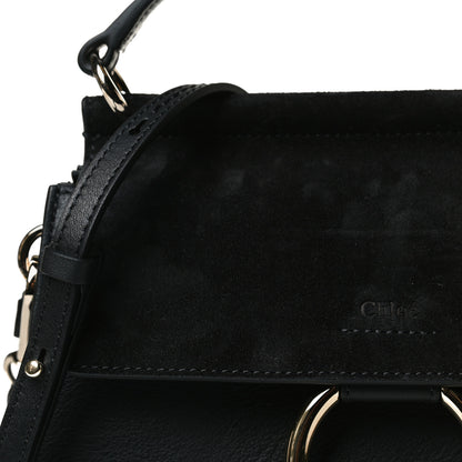 Chloe Suede Calfskin Small Faye Top Handle Bag Black 11 of 16