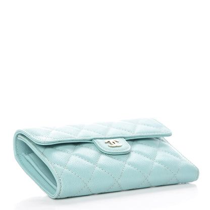 Chanel Caviar Quilted Medium Flap Wallet Light Blue 4 of 9
