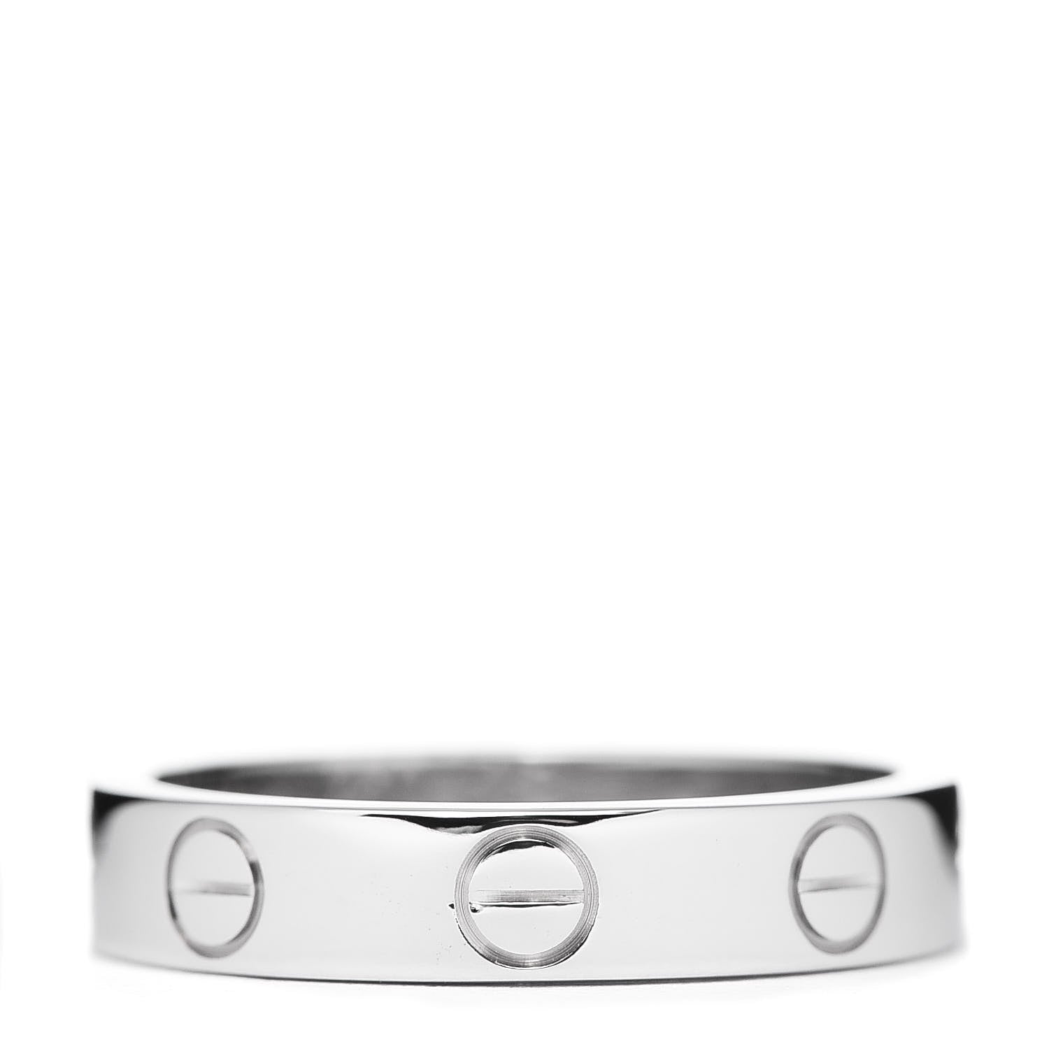 Cartier 18K White Gold 3.5mm LOVE Wedding Band Ring 48 4.5 1 of 5