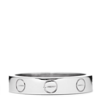 Cartier 18K White Gold 3.5mm LOVE Wedding Band Ring 48 4.5 1 of 5