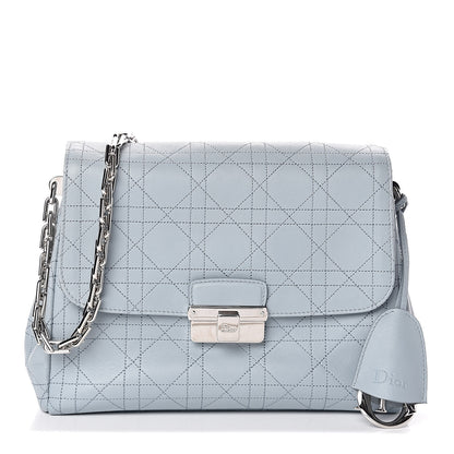 Christian Dior Calfskin Cannage Stitched Small Diorling Blue Porcelain 1 of 10