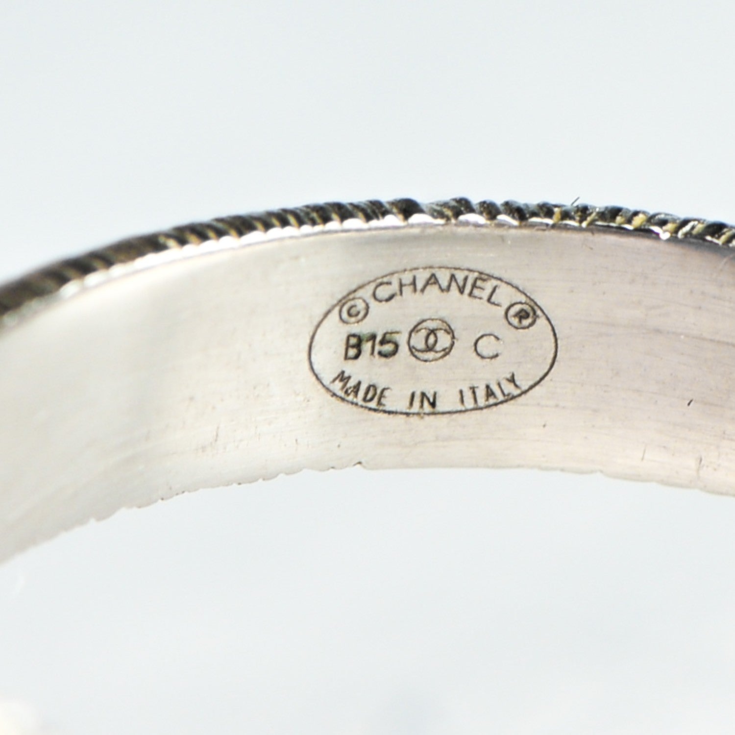 Chanel Baguette Crystal CC Ring 7 Silver 4 of 5