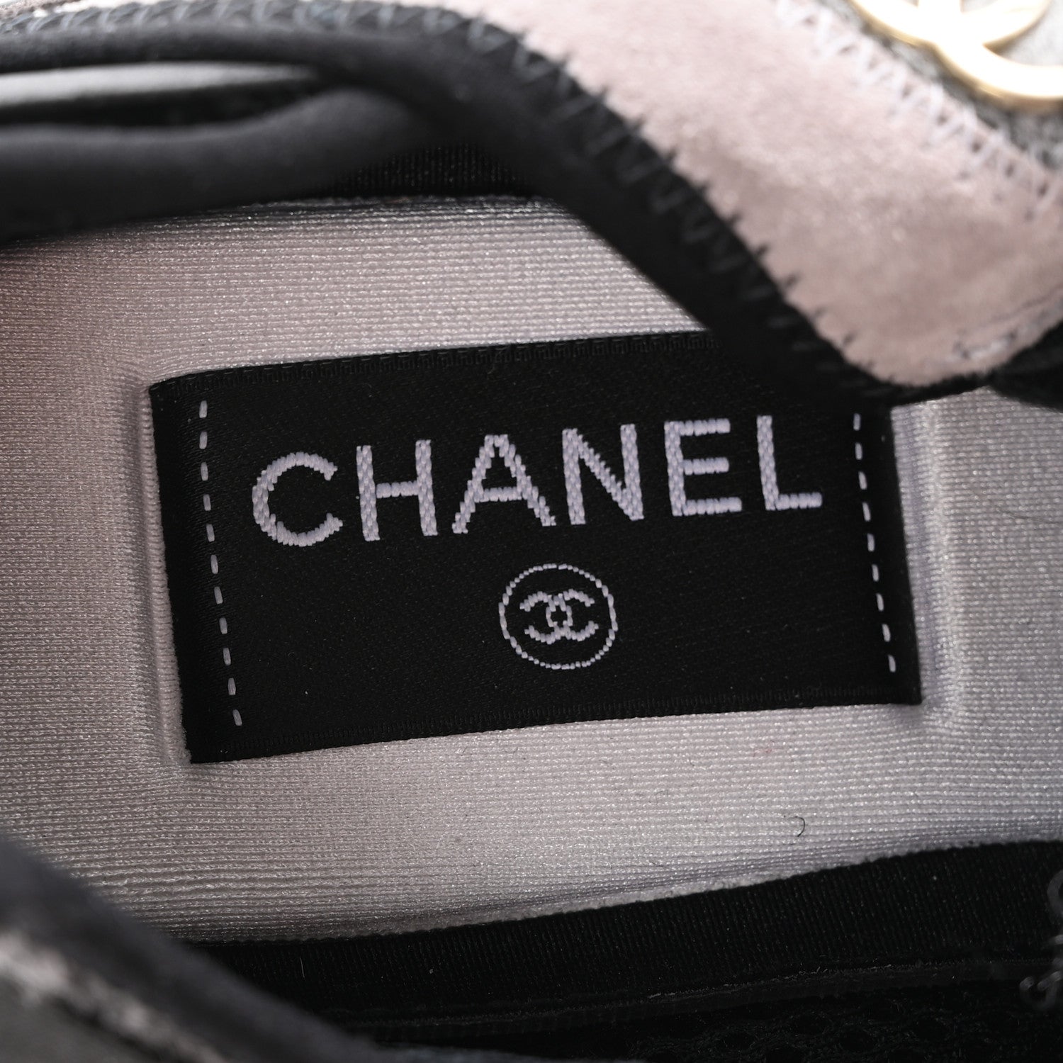 Chanel Fabric Suede Calfskin CC Sneakers 39 Gray 7 of 9