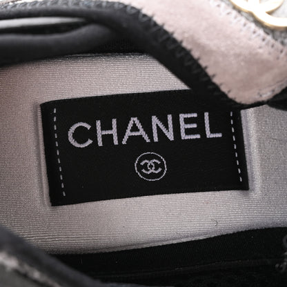 Chanel Fabric Suede Calfskin CC Sneakers 39 Gray 7 of 9