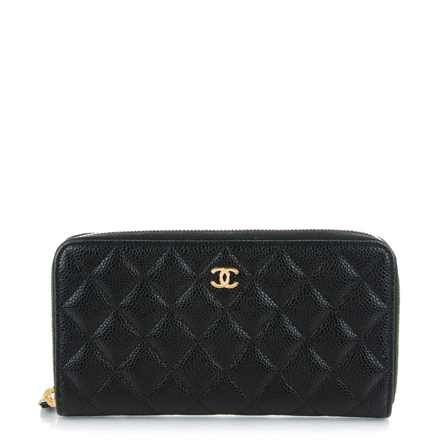 Chanel Caviar Quilted Large Gusset Zip Around Wallet Black 1 of 8