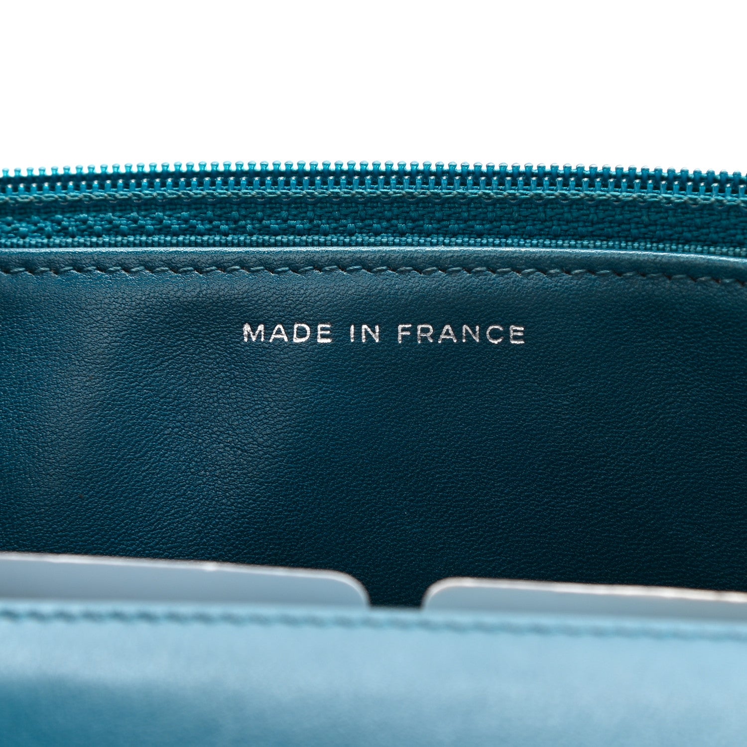 Chanel Patent CC Logo Wallet On Chain WOC Blue 6 of 11