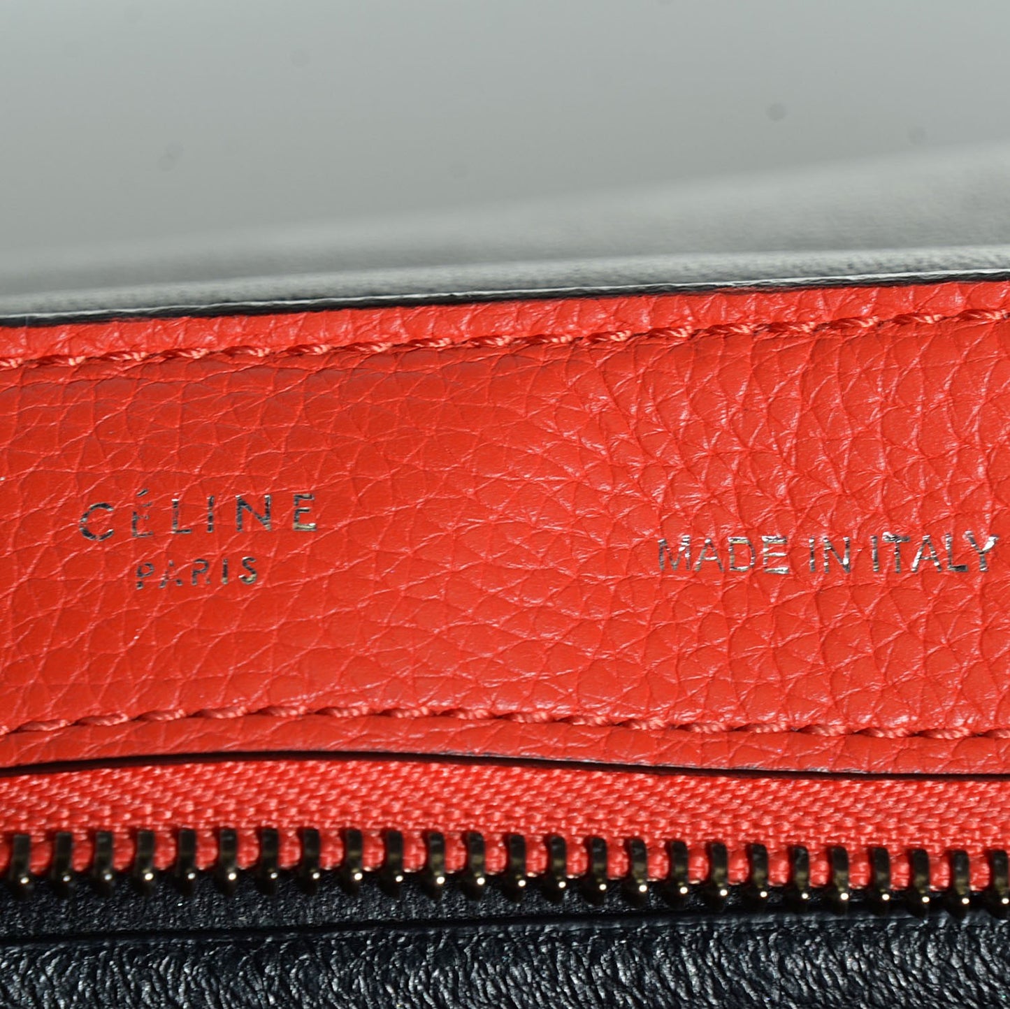 Drummed Calfskin Suede Medium Trapeze Vermillion