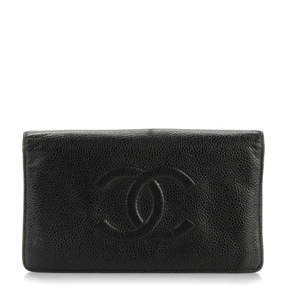 Chanel Caviar Timeless CC Yen Wallet Black 1 of 10