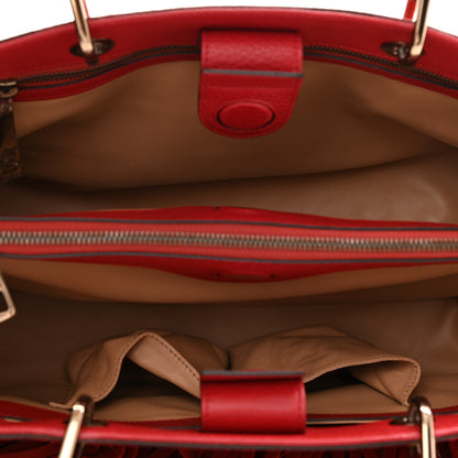 Gucci Suede Bamboo Fringe Medium Shopper Tote Red 5 of 12