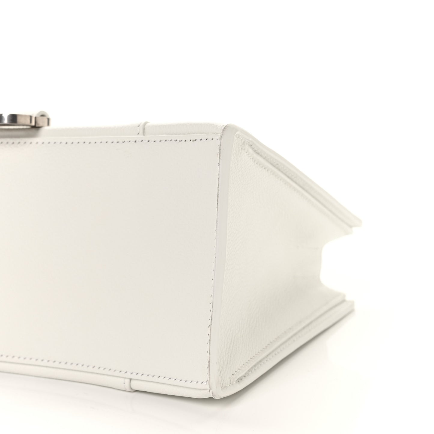 Grained Calfskin XS Hourglass East West Tote White
