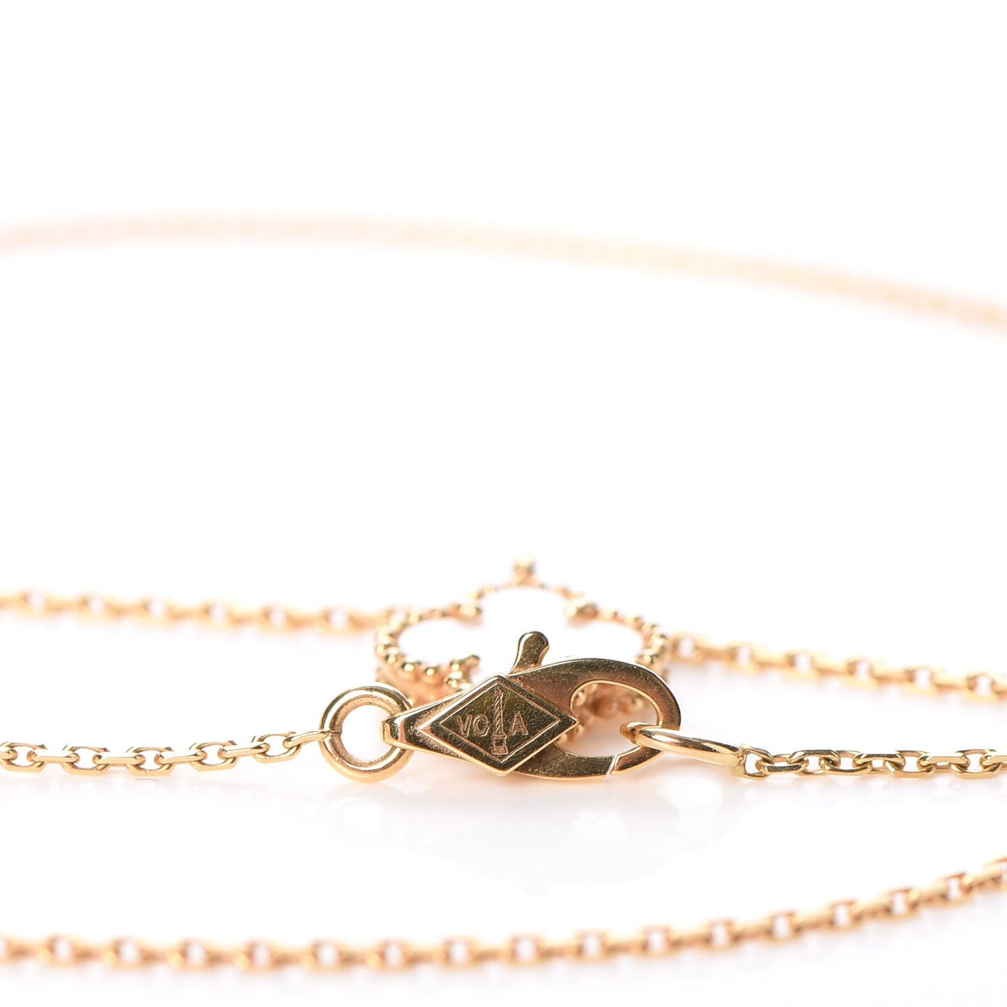 18K Yellow Gold Mother of Pearl Sweet Alhambra Pendant Necklace
