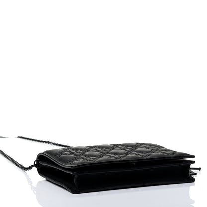 Christian Dior Ultra Matte Calfskin Cannage Studded Lady Dior Wallet on Chain Pouch Black 3 of 4