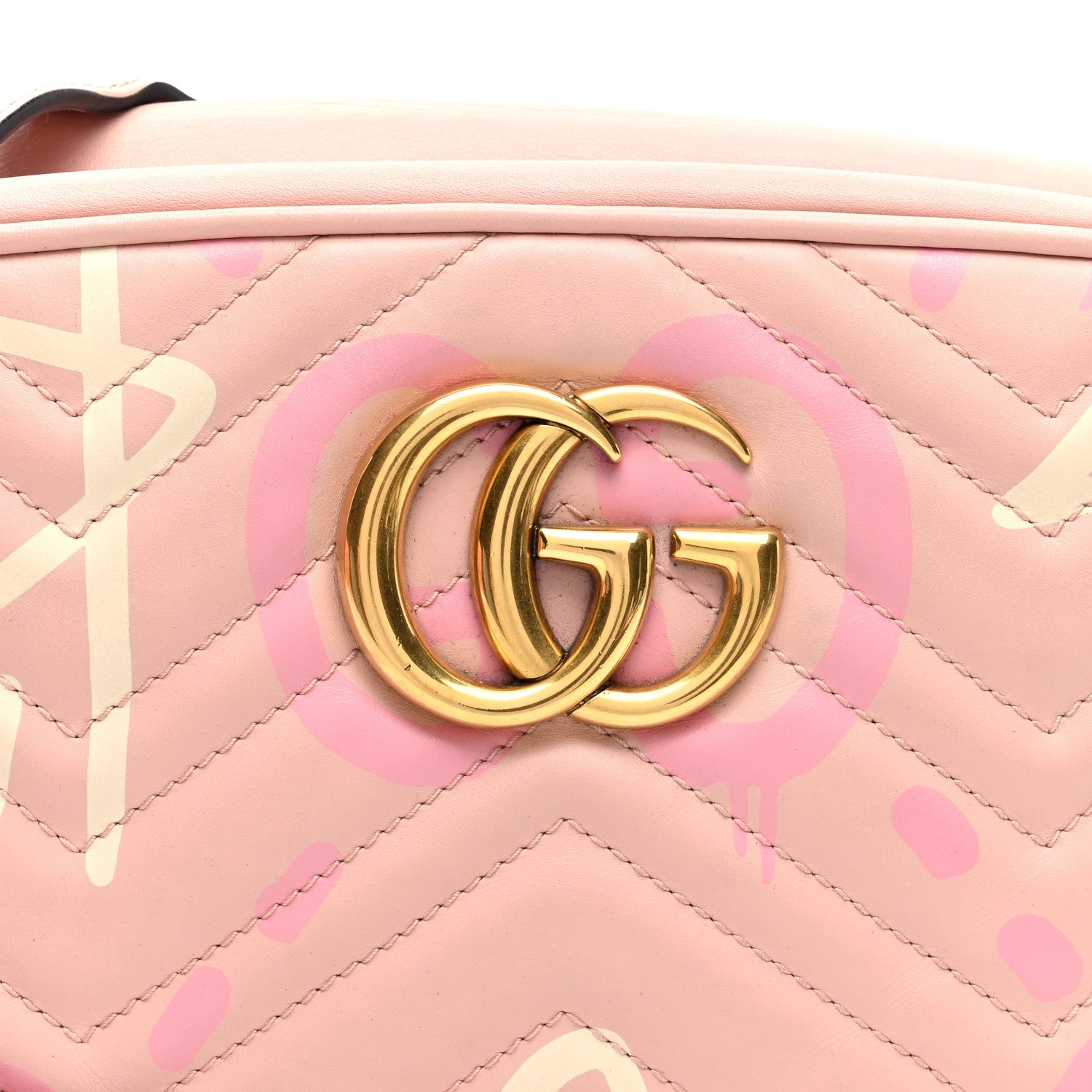 Gucci Calfskin Matelasse GucciGhost Small GG Marmont Chain Shoulder Bag Perfect Pink Rosa Ivory 8 of 10