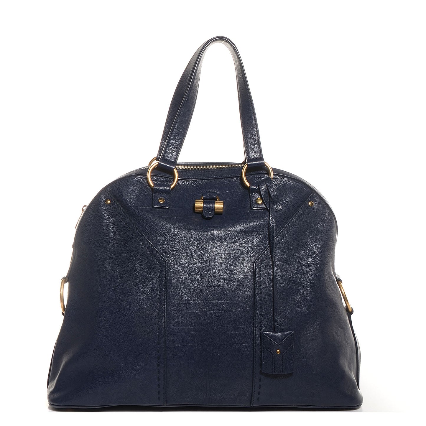 Leather Oversized Muse Navy Blue
