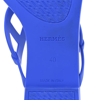 Hermes Rubber Womens Egerie Sandals 40 Bleu Outremer 8 of 11