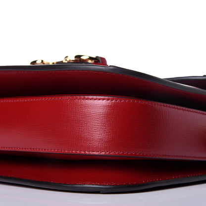 Gucci GG Supreme Monogram Azalea Calfskin Horsebit 1955 Shoulder Bag Beige Ebony New Cherry Red 9 of 9