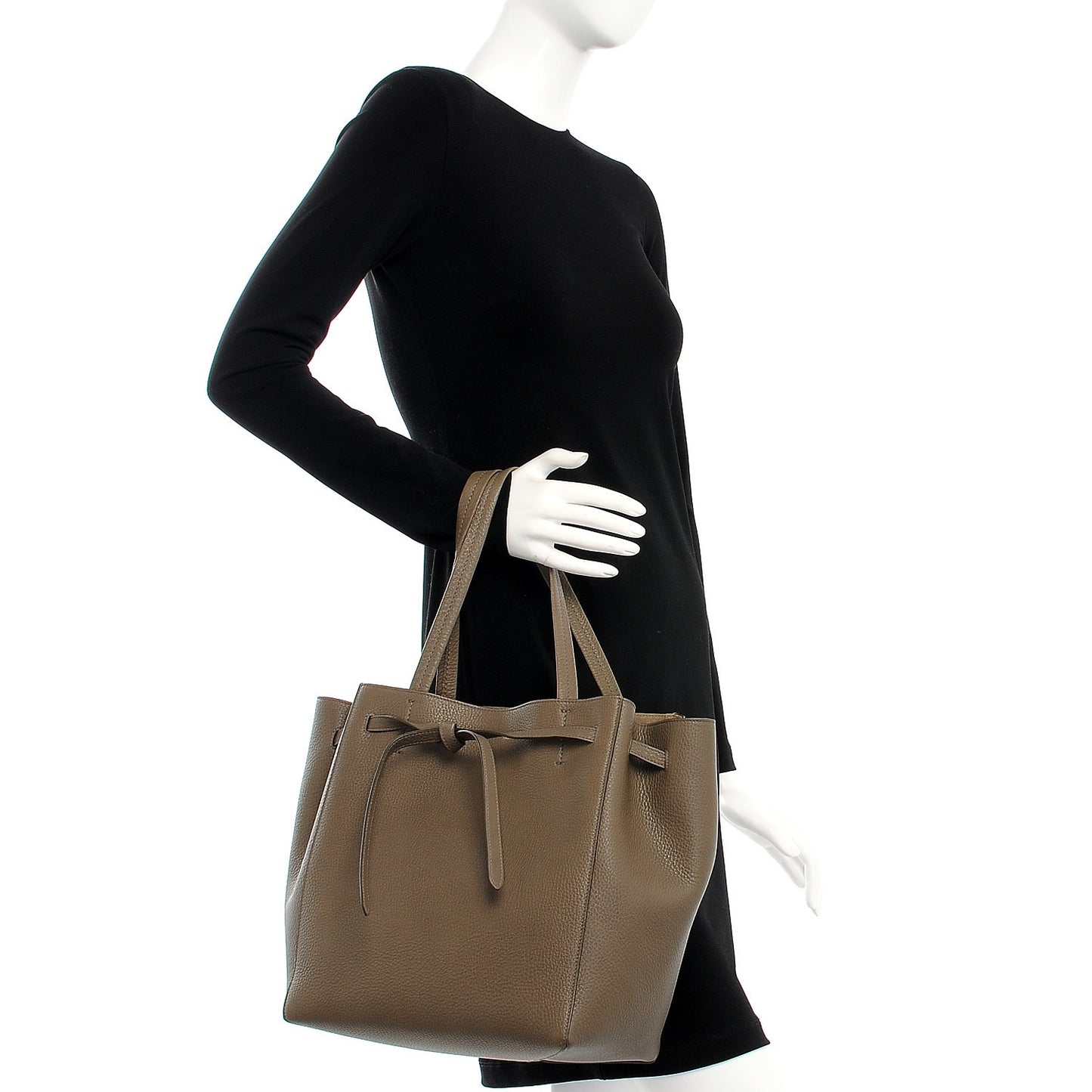 Soft Grained Calfskin Small Belt Cabas Phantom Taupe