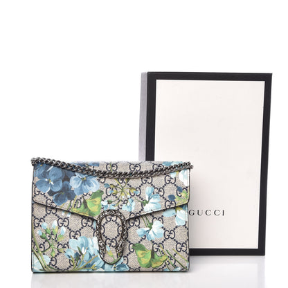 Gucci GG Supreme Monogram Blooms Mini Dionysus Chain Wallet Beige Blue Navy Vintage Blue 8 of 8