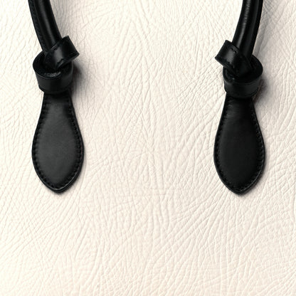 Celine Elephant Calfskin Small Bi-Color Tie Knot Tote White Black 7 of 9