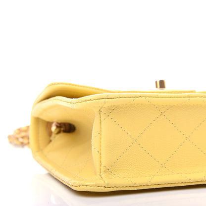 Chanel Caviar Quilted Mini Sweet Classic Flap Yellow 8 of 11