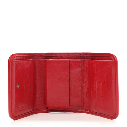 Saint Laurent Crinkled Calfskin Matelasse Monogram Niki Compact Wallet Red 5 of 10