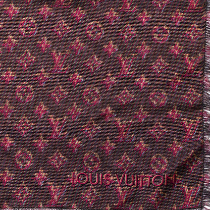 Louis Vuitton Wool Silk Monogram LV Pop Shawl Purple 2 of 5